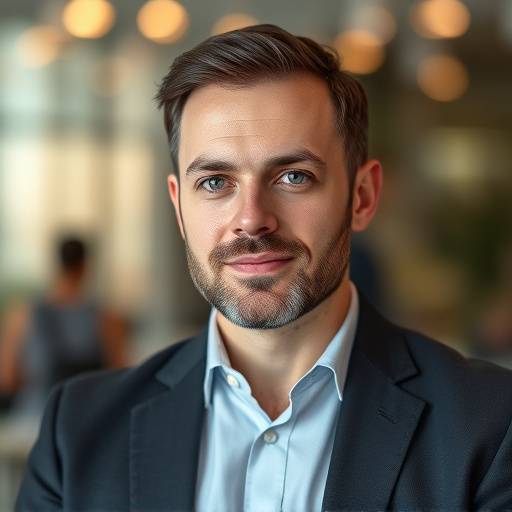Foto profilo di un uomo serio, responsabile marketing di un'azienda cliente.