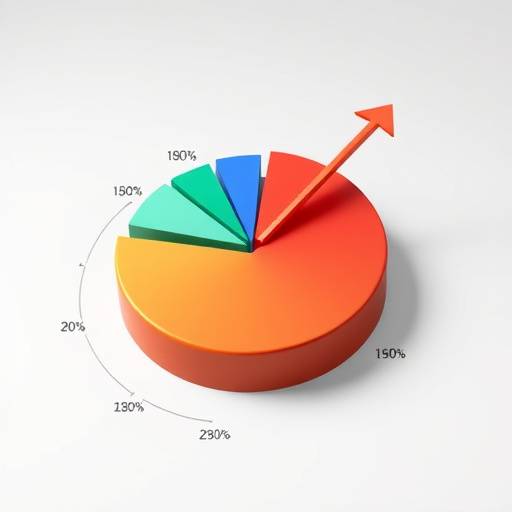 Grafico a torta che mostra una crescita costante nel tempo.