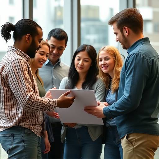 Gruppo di persone che lavorano insieme armonicamente.